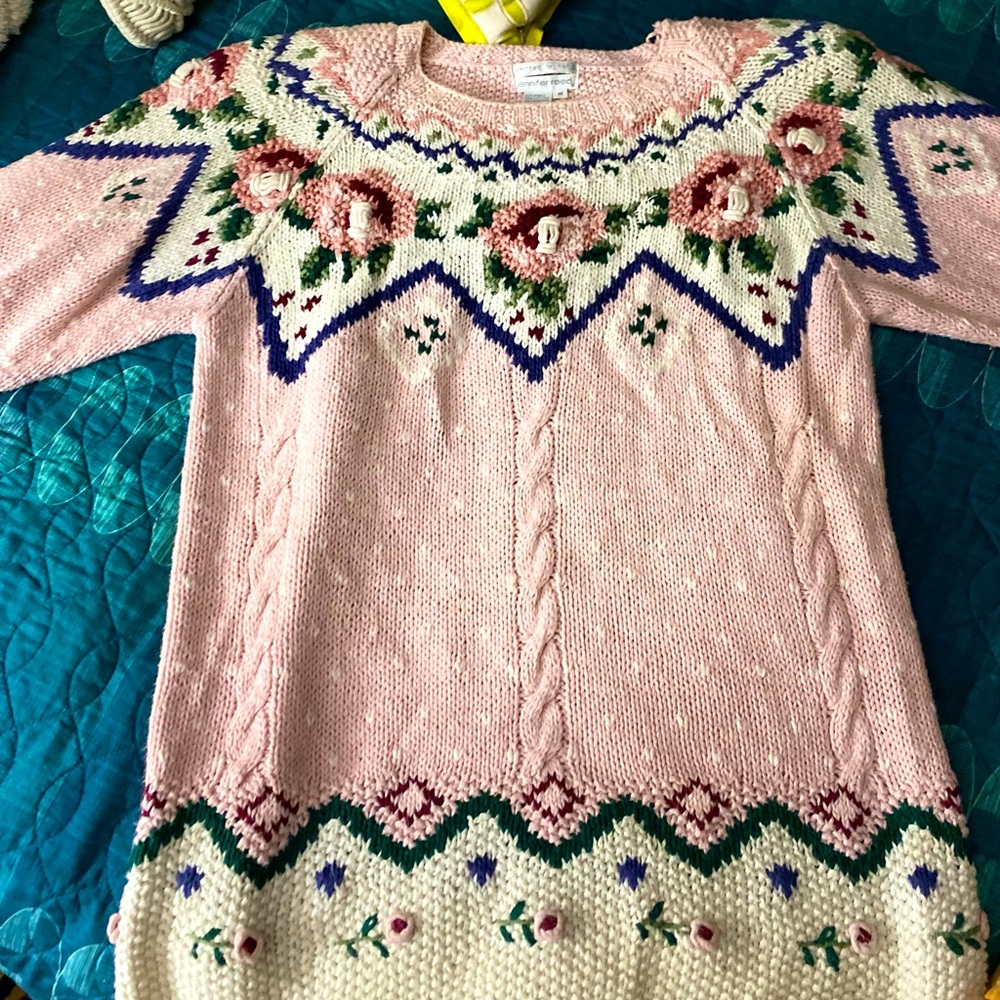Vintage 1980’s Karen Reed pink sweater